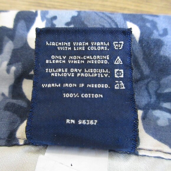 Vintage OshKosh Shirt Boys Sz 5 Button-Up Short Sleeve Shirt Blue Camo Collared - Picture 8 of 8